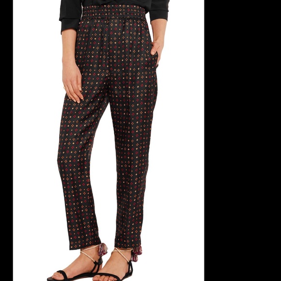 Isabel Marant S Silk Dot Printed Pants Black - Picture 10 of 12